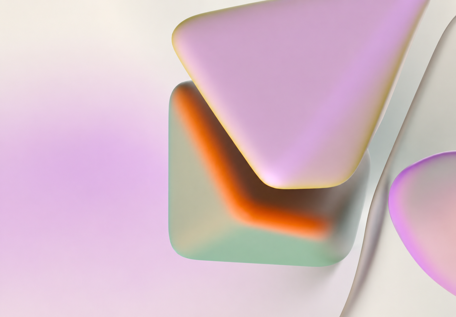 Abstract layered gradient sculpture representing integrated AI compute infrastructure